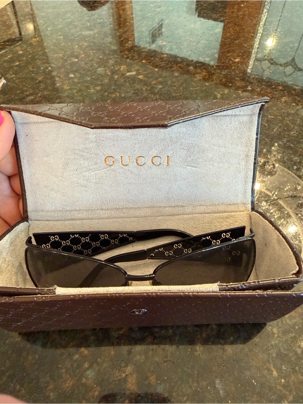 Gucci Black Men’s Sunglasses with Branded Case